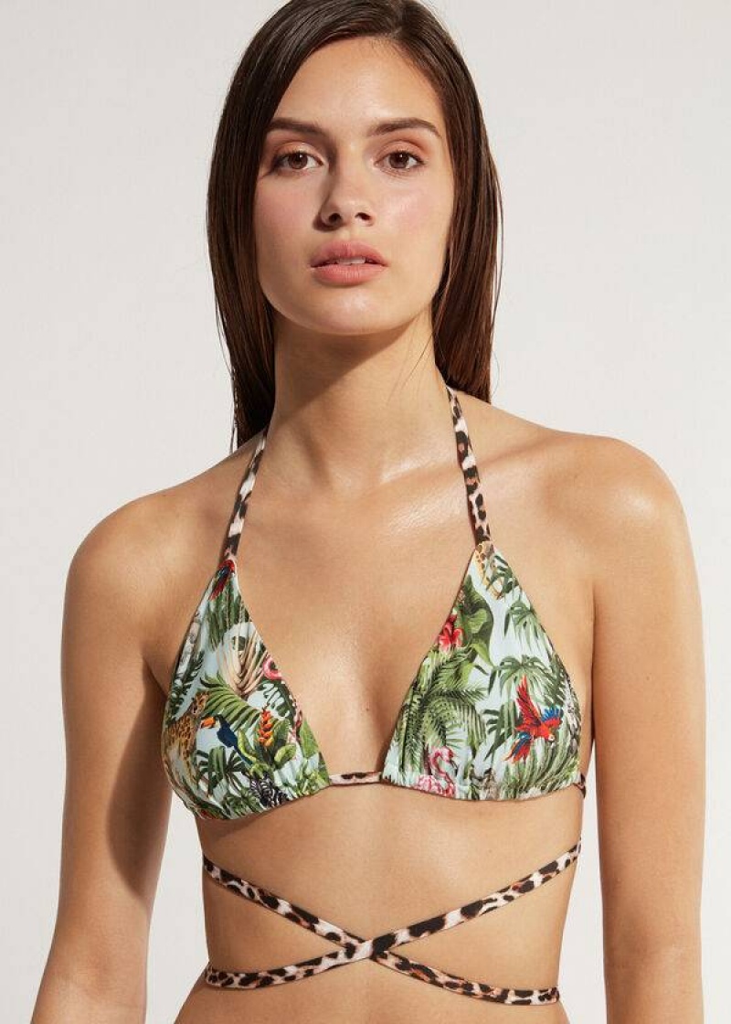 Calzedonia Triangle String Nairobi Eco Bikinioberteile Damen Grün | DE2135YU