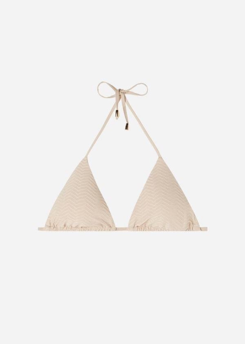 Calzedonia Triangle String The Hamptons Bikinioberteile Damen Beige | DE2130QZ