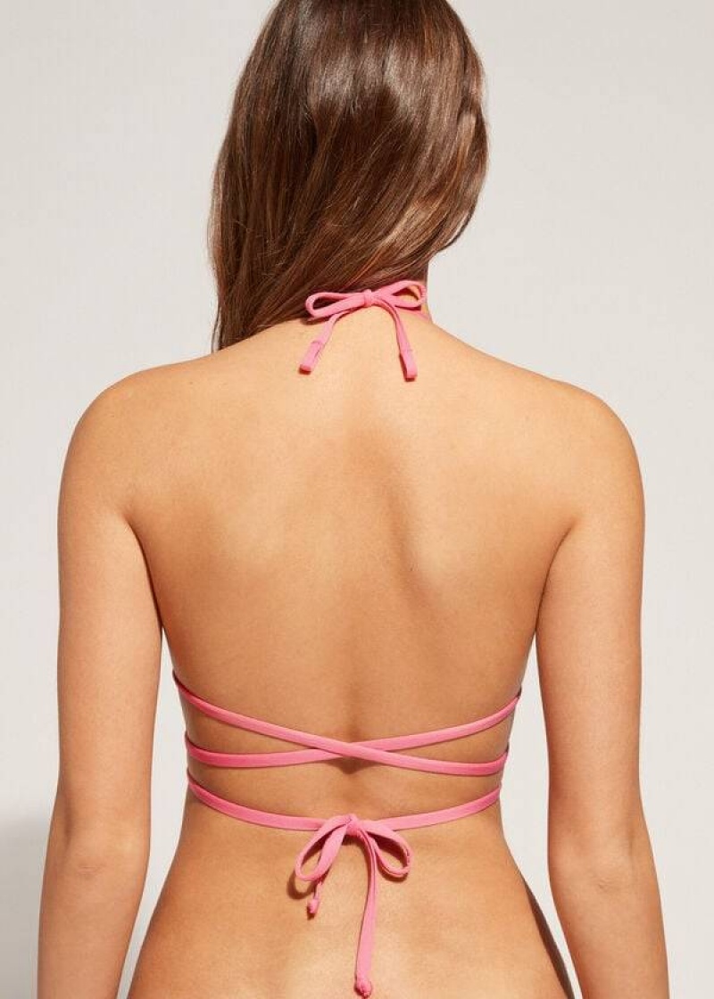 Calzedonia Triangle String Tie San Diego Bikinioberteile Damen Rosa | DE2129MA