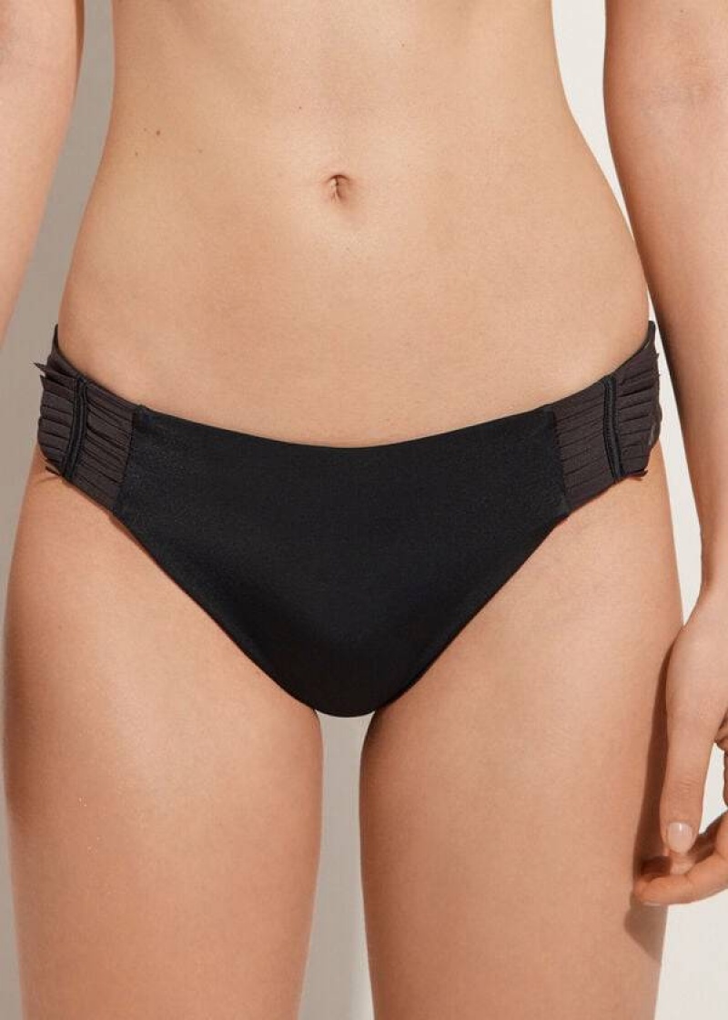 Calzedonia Tulle Insert Tokyo Bikinihosen Damen Schwarz | DE2533QZ