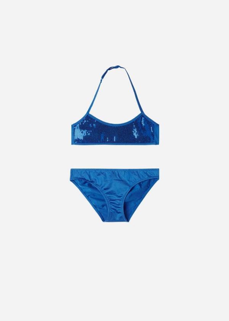 Calzedonia Two-Piece Cannes Badeanzüge Kinder Blau | DE1122UT