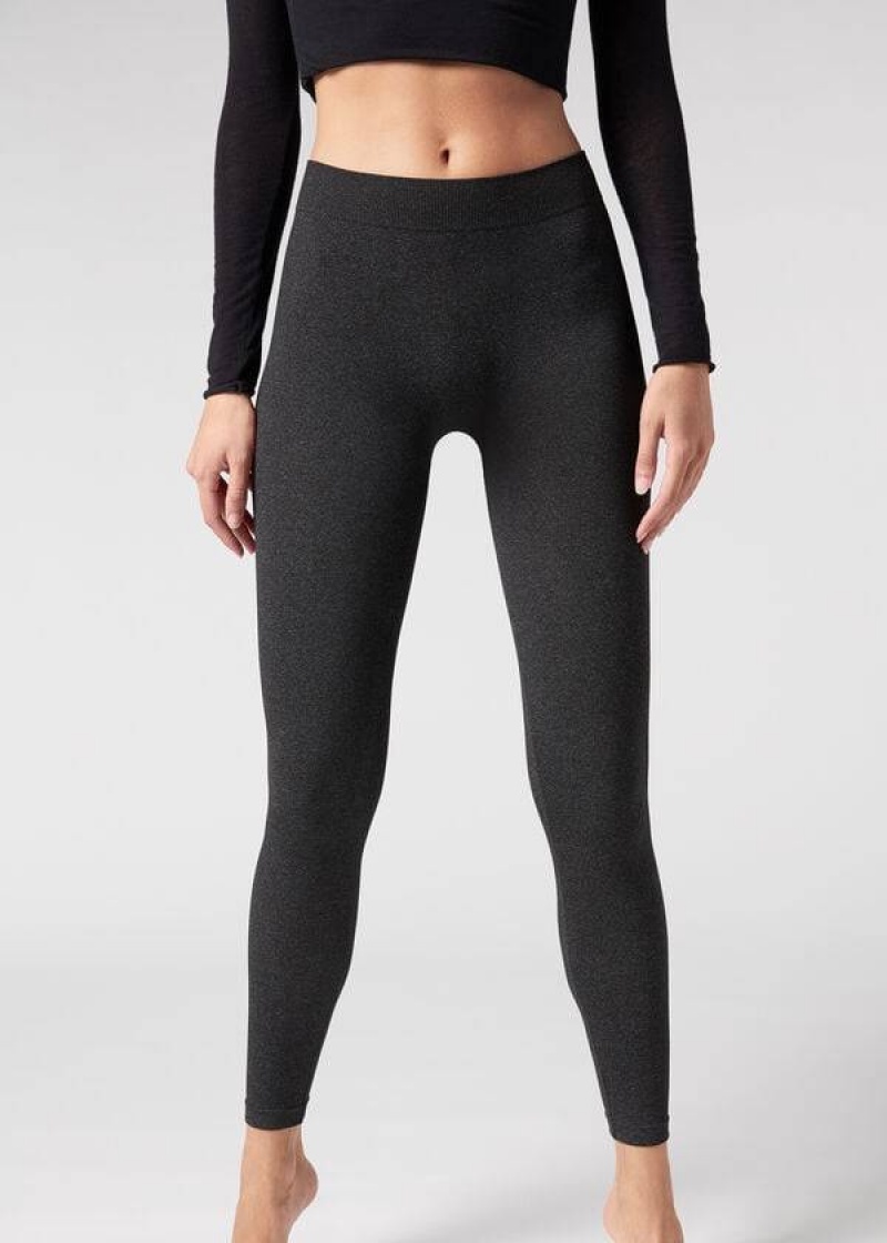 Calzedonia Ultra-Opaque Microfiber Leggings Damen Grau | DE1481WY