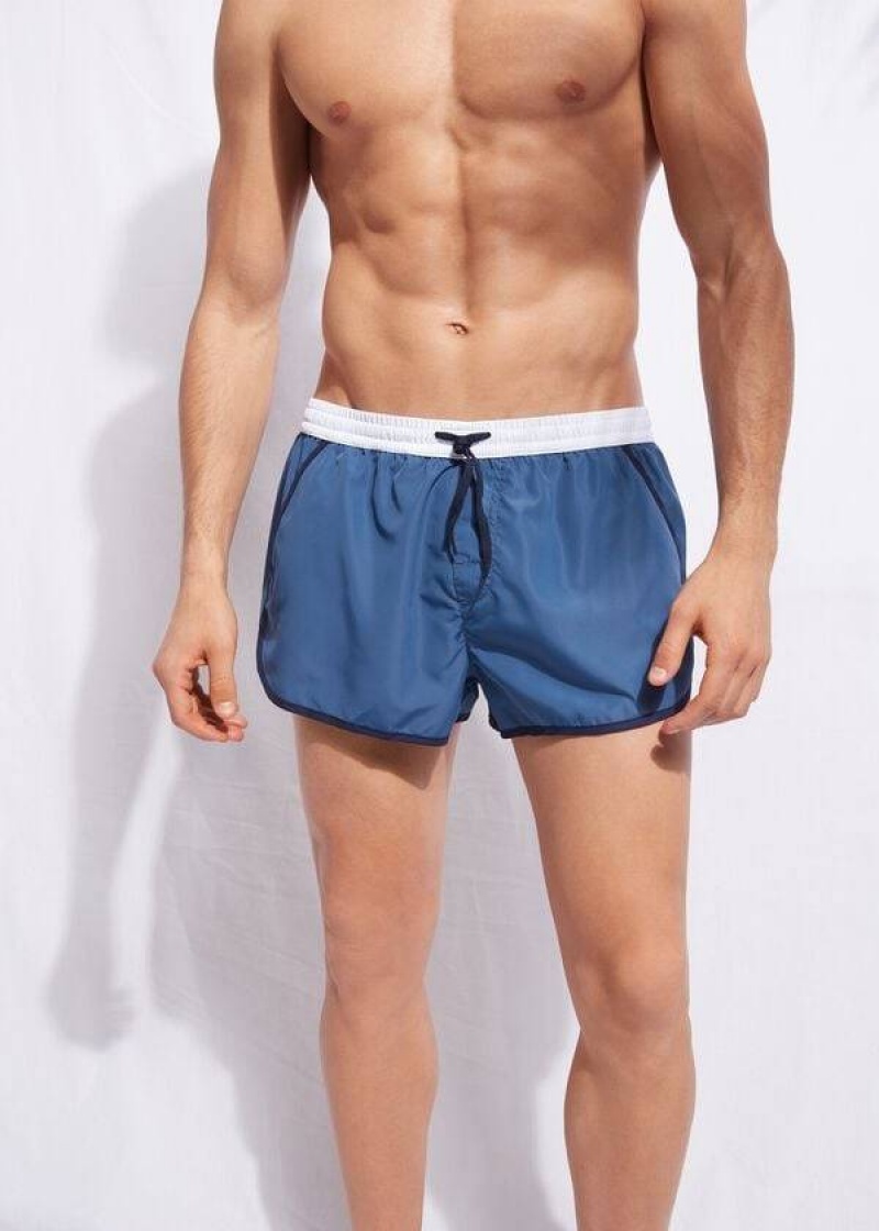 Calzedonia Venice Beach Badehose Herren Blau Weiß | DE1280OR