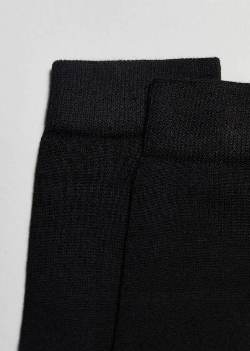 Calzedonia Warm Baumwoll Crew Socken Herren Schwarz | DE1367KI