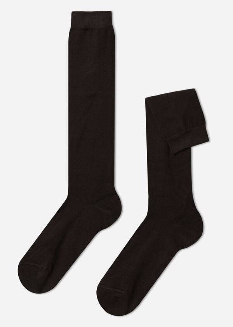 Calzedonia Warm Baumwoll Long Socken Herren Braun | DE1410OR